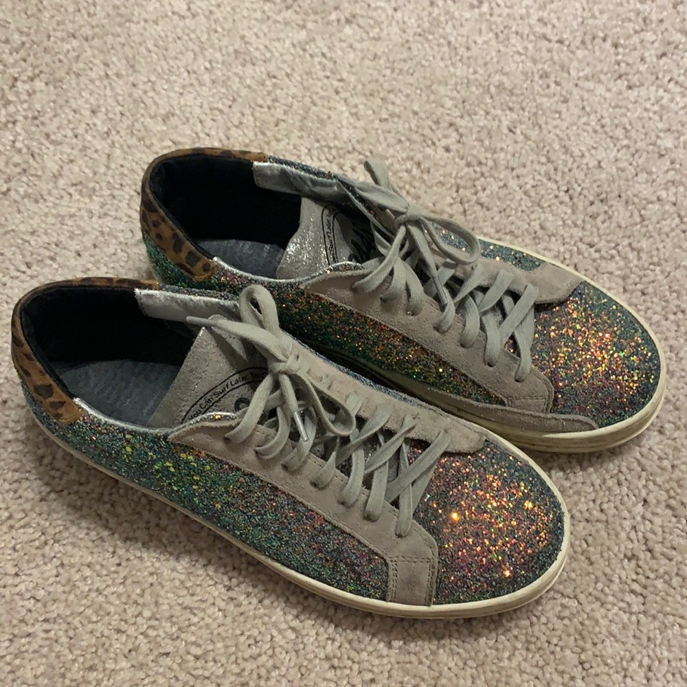P448 8.5 Glitter Cheetah Sneaker
